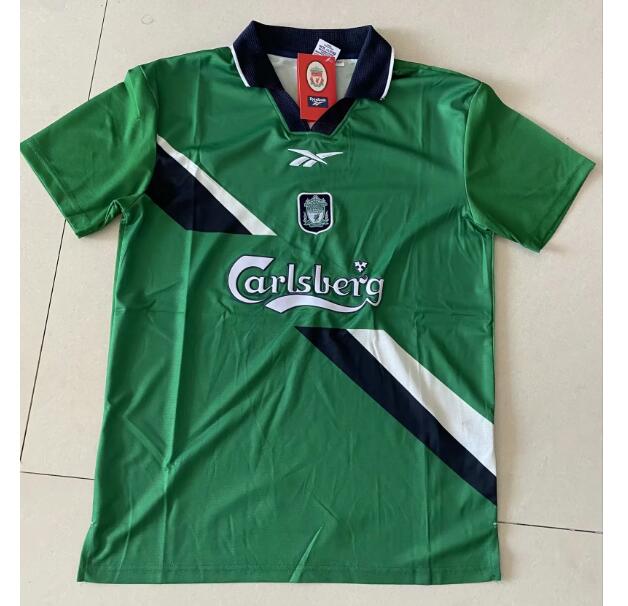 1999-2000 Liverpool Retro Green Away Kit Soccer Jersey